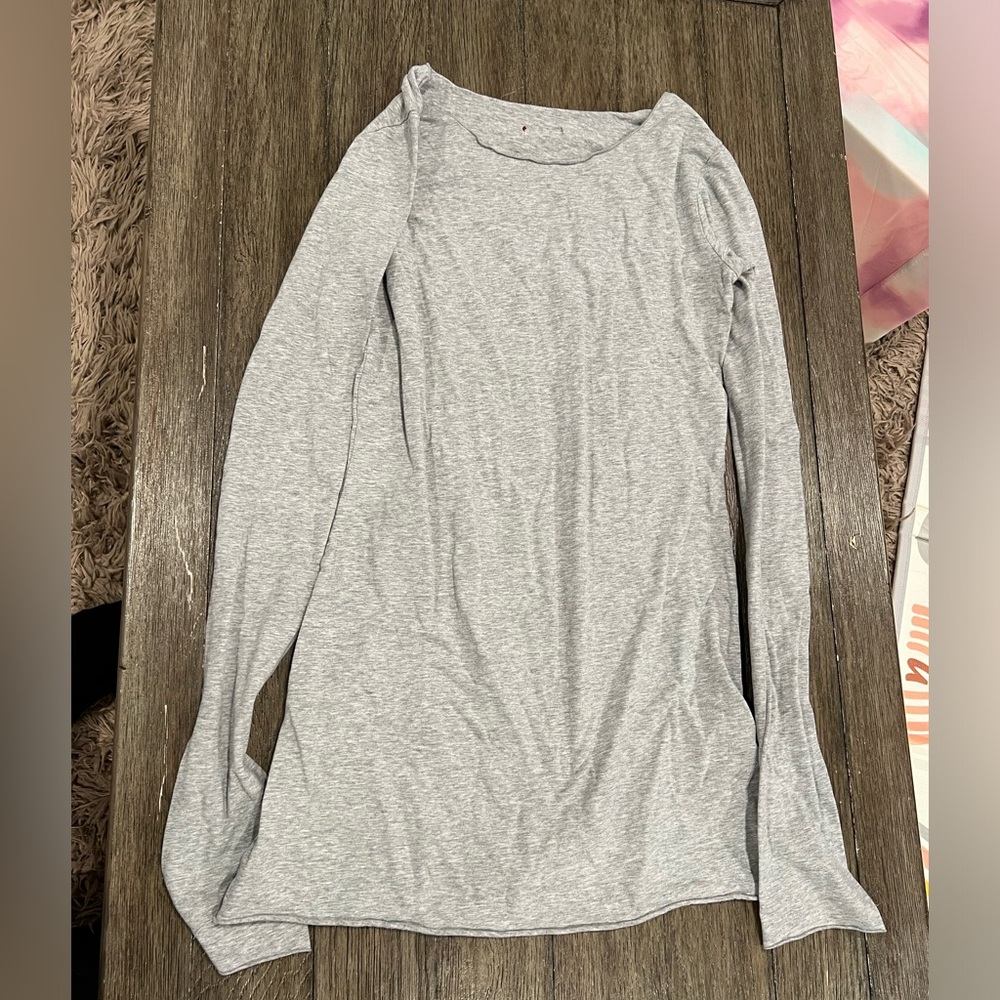 Hard Tail Forever Medium Gray Solid Long Sleeve D… - image 1